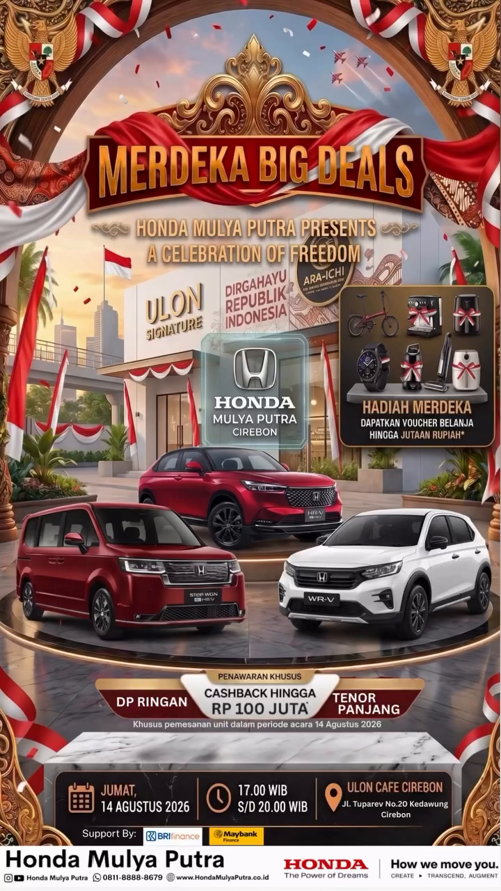 Honda Mulya Putra Merdeka Big Deals Hadir di Ulon Cafe Cirebon, Cashback hingga Rp100 Juta!