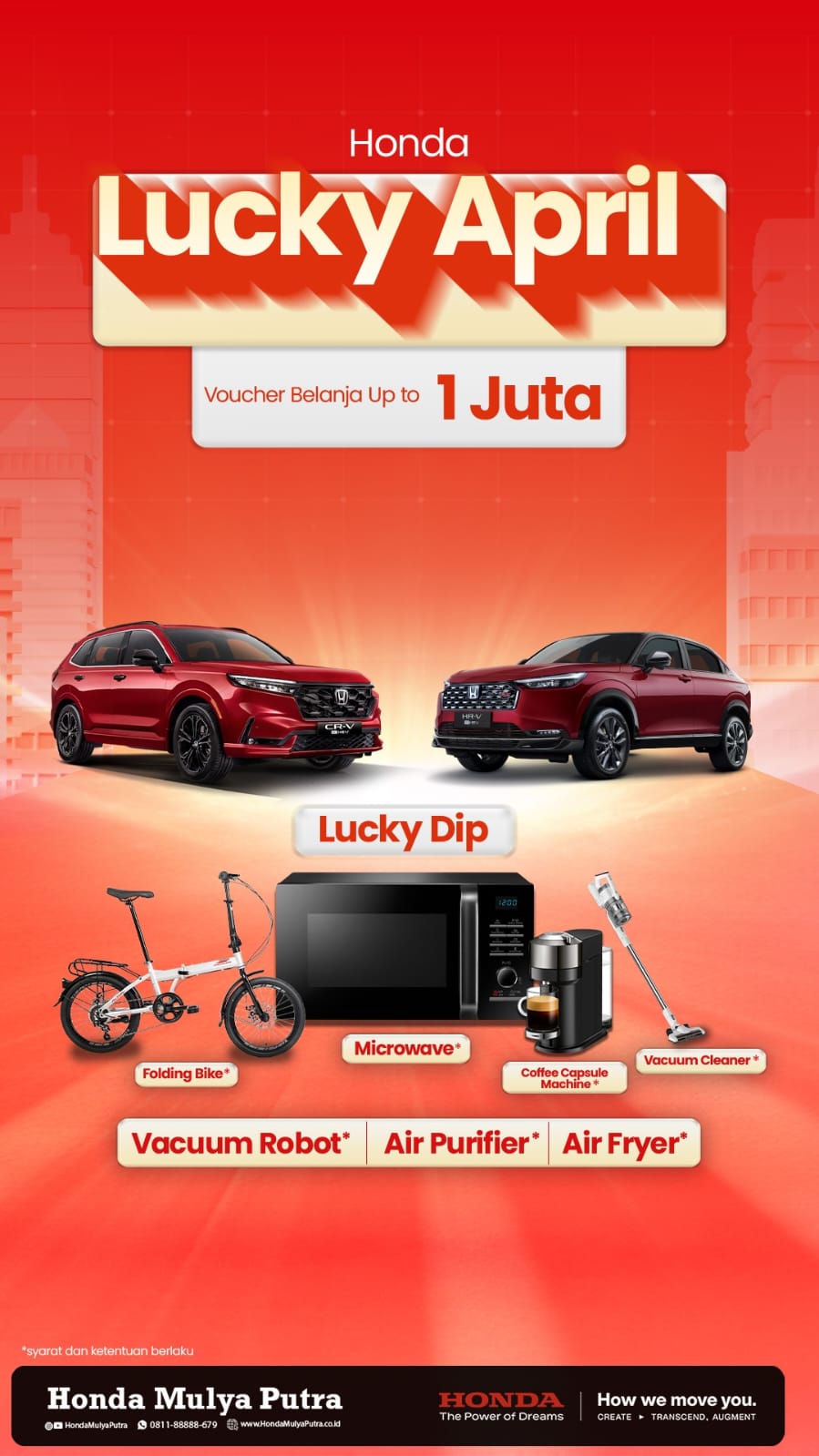 Promo "Honda Lucky April": Bawa Pulang Mobil Baru dan Raih Puluhan Hadiah Menarik di Honda Mulya Putra