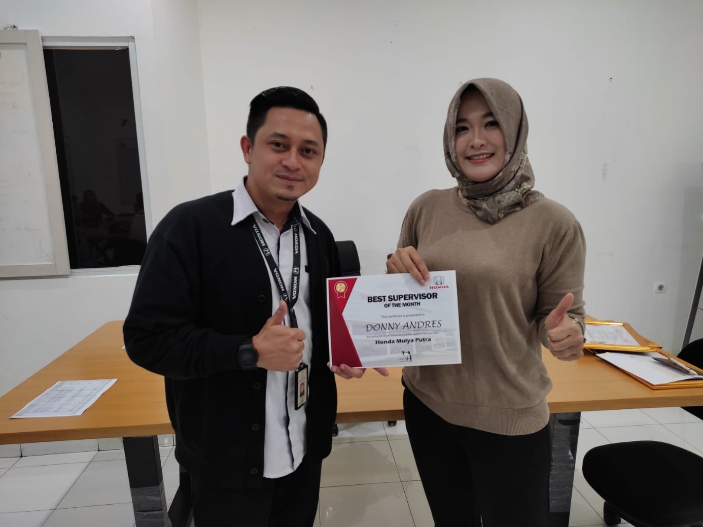 BEST SUPERVISOR DAN SALES HONDA MULYA PUTRA BULAN FEBRUARI