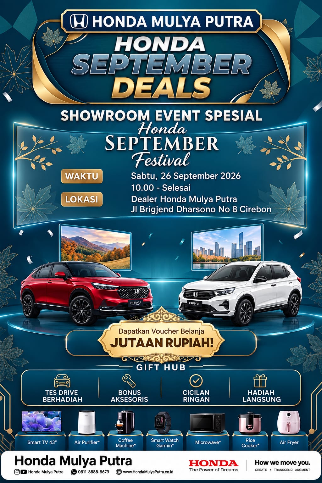 Honda September Deals: Bawa Pulang Mobil Baru, Banjir Hadiah Elektronik!