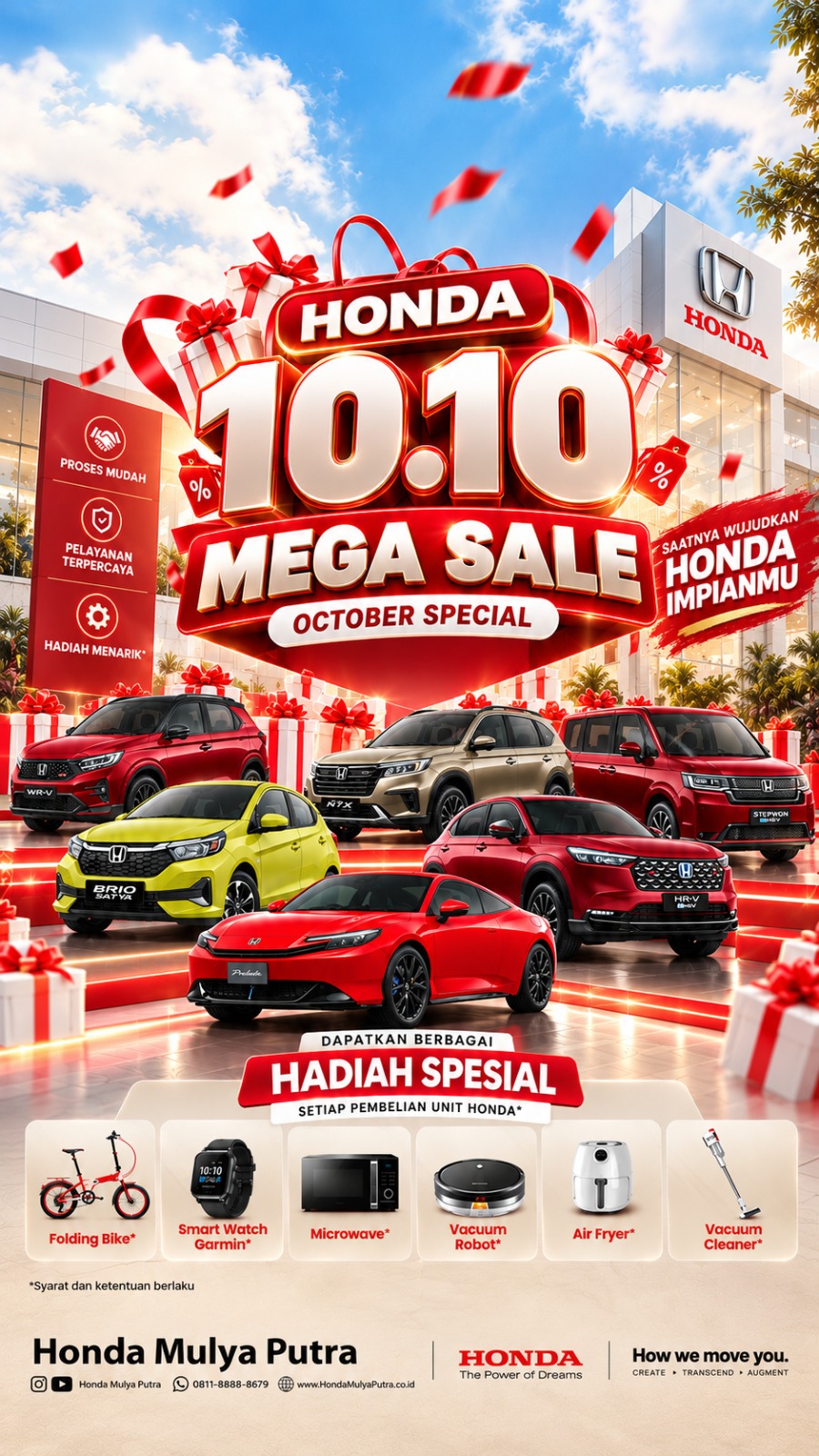 Honda 10.10 Mega Sale: Wujudkan Mobil Impian dengan Hadiah Langsung Melimpah di Honda Mulya Putra