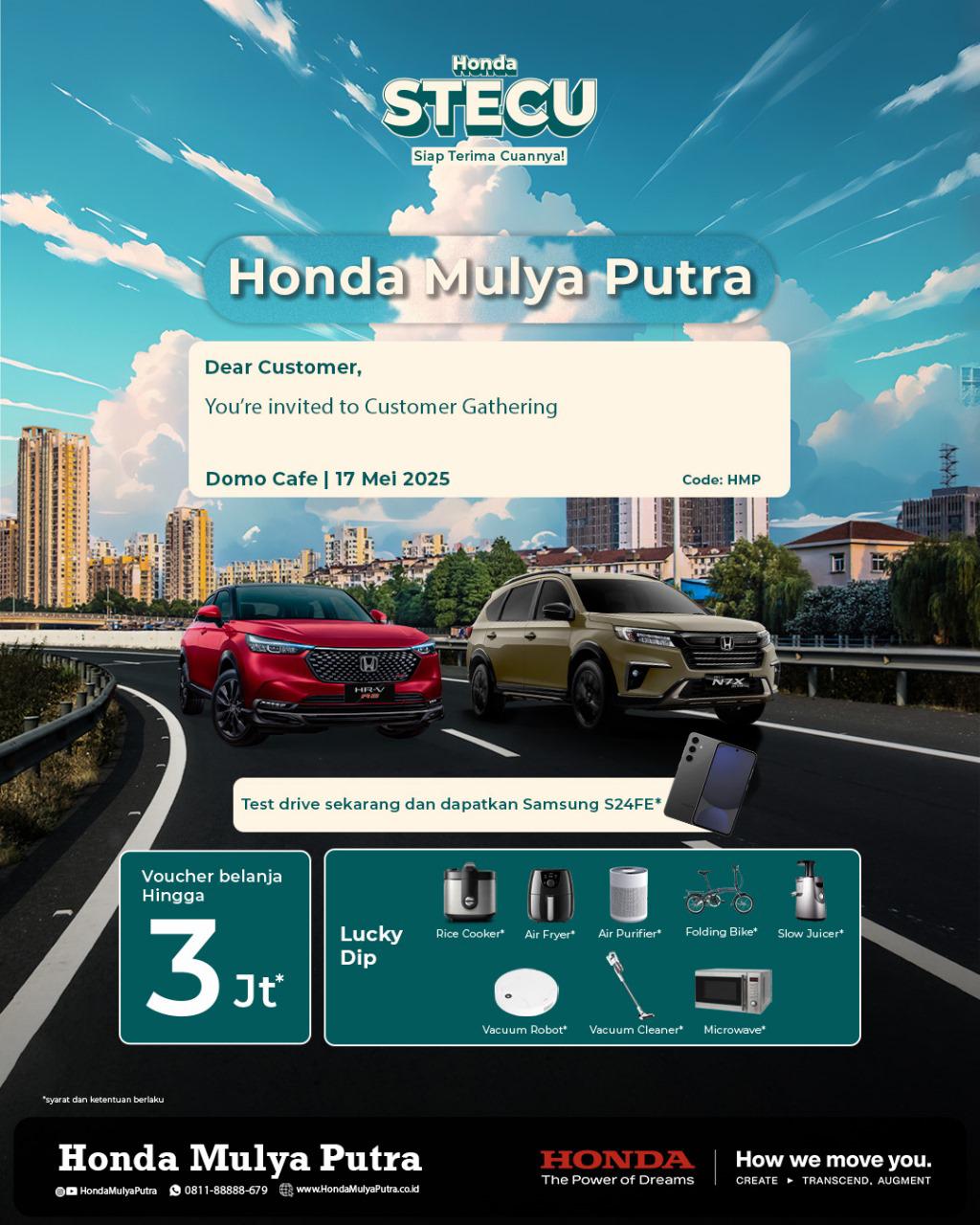 Honda Mulya Putra Ajak Pelanggan Meriahkan Customer Gathering di Domo Cafe!