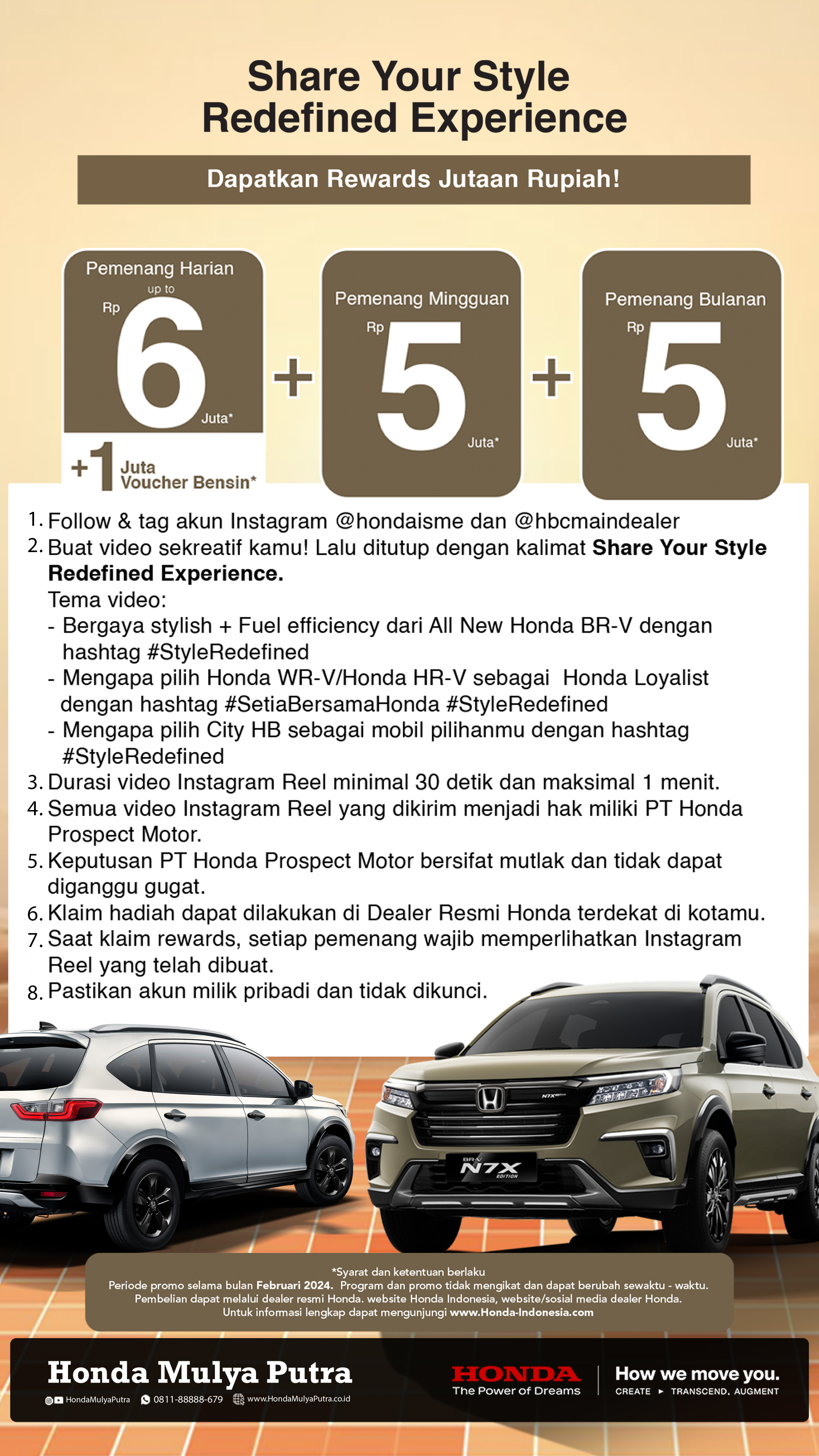Share Your Style Redefined Experience dan Raih Rewards Jutaan Rupiah Bersama Honda!!