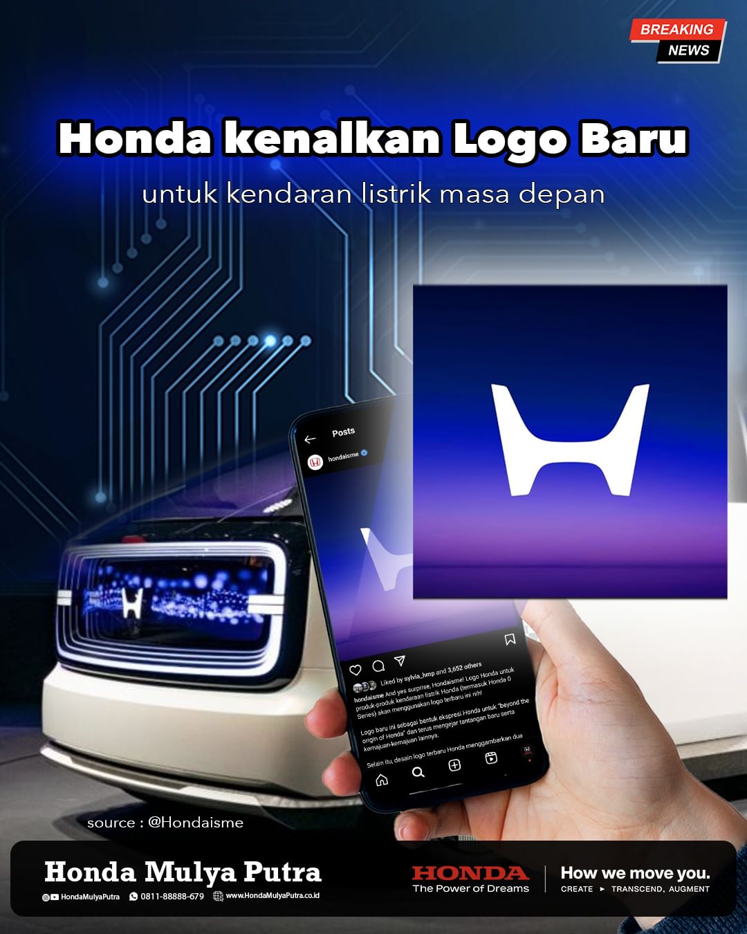 Honda baru saja memperkenakan logo baru untuk kendaran listrik di masa depan